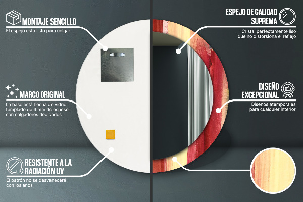 Bedrukte ronde spiegel Abstract beeld