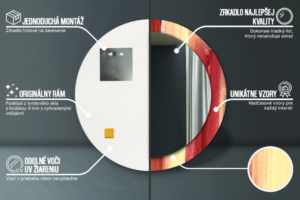 Bedrukte ronde spiegel Abstract beeld