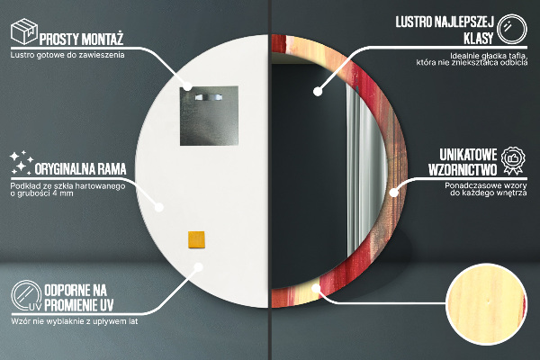 Bedrukte ronde spiegel Abstract beeld