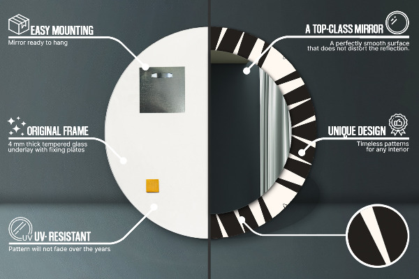 Bedrukte ronde spiegel Geometrie abstractie