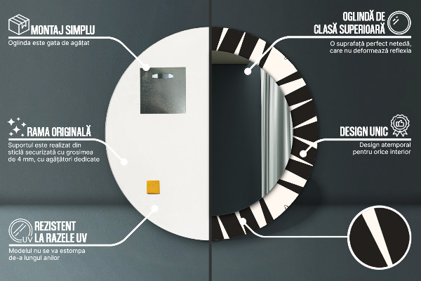 Bedrukte ronde spiegel Geometrie abstractie