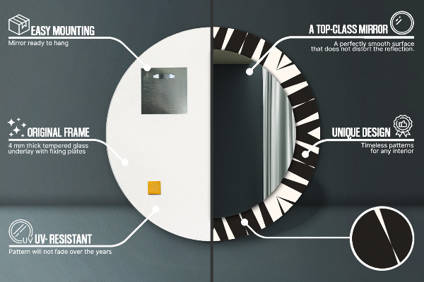 Bedrukte ronde spiegel Geometrie abstractie