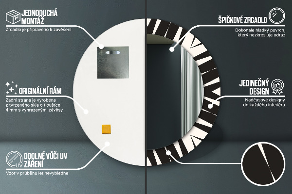 Bedrukte ronde spiegel Geometrie abstractie