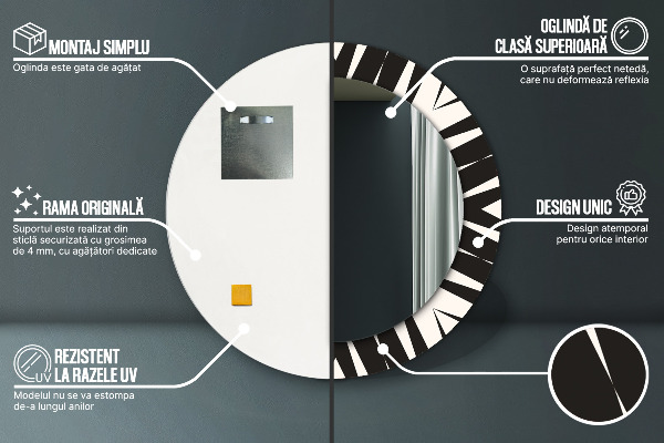 Bedrukte ronde spiegel Geometrie abstractie