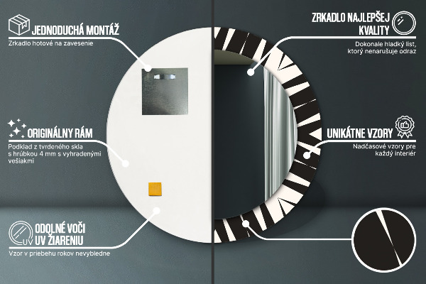 Bedrukte ronde spiegel Geometrie abstractie
