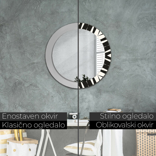 Bedrukte ronde spiegel Geometrie abstractie