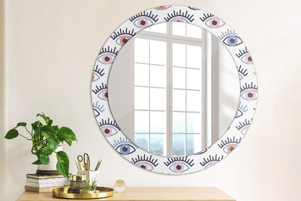 Ronde wandspiegel met print Moderne oogstijl