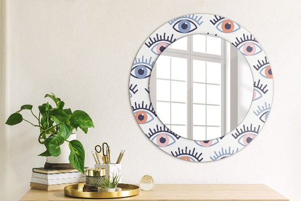 Ronde wandspiegel met print Moderne oogstijl