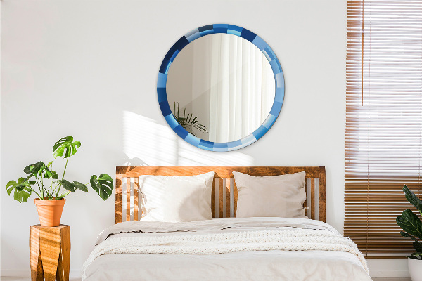 Bedrukte ronde spiegel Abstract blauw
