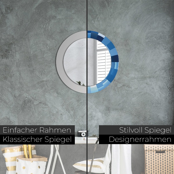 Bedrukte ronde spiegel Abstract blauw