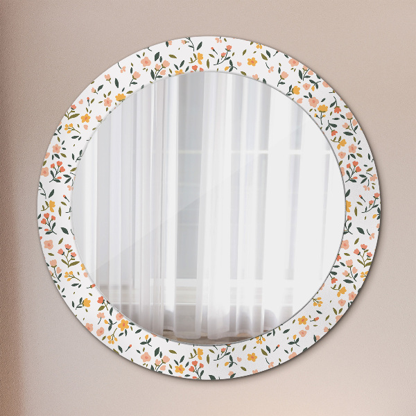 Ronde spiegel met decoratie Kleine zoete bloemen