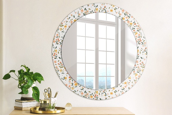 Ronde spiegel met decoratie Kleine zoete bloemen