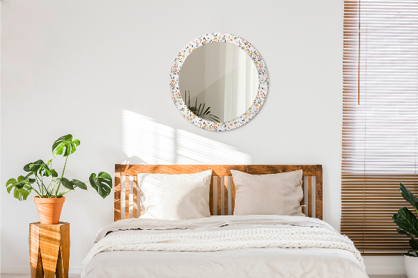 Ronde spiegel met decoratie Kleine zoete bloemen
