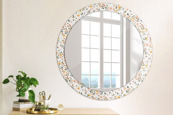 Ronde spiegel met decoratie Kleine zoete bloemen