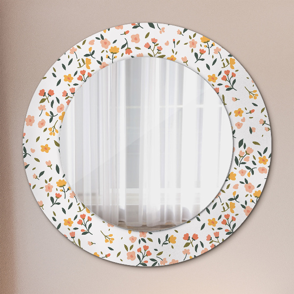 Ronde spiegel met decoratie Kleine zoete bloemen
