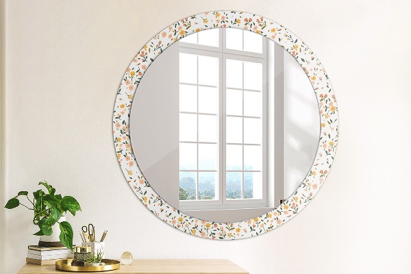 Ronde spiegel met decoratie Kleine zoete bloemen