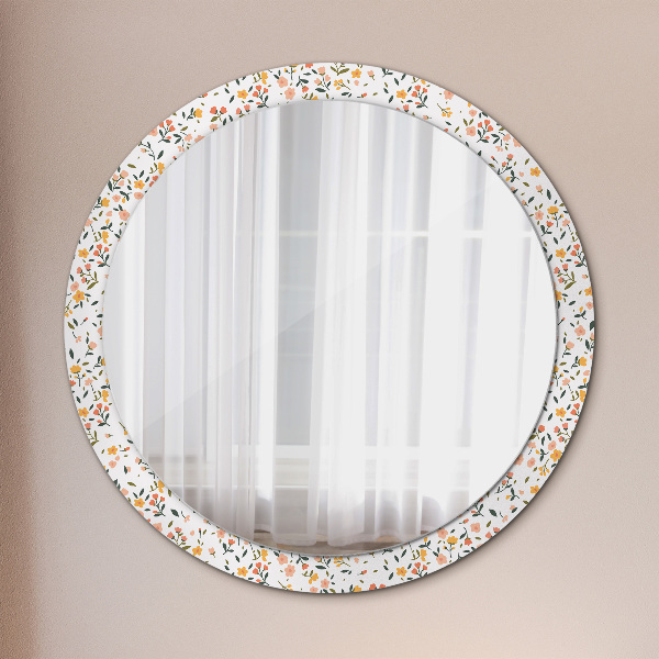 Ronde spiegel met decoratie Kleine zoete bloemen
