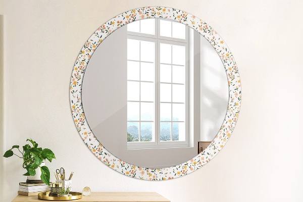 Ronde spiegel met decoratie Kleine zoete bloemen