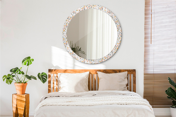 Ronde spiegel met decoratie Kleine zoete bloemen