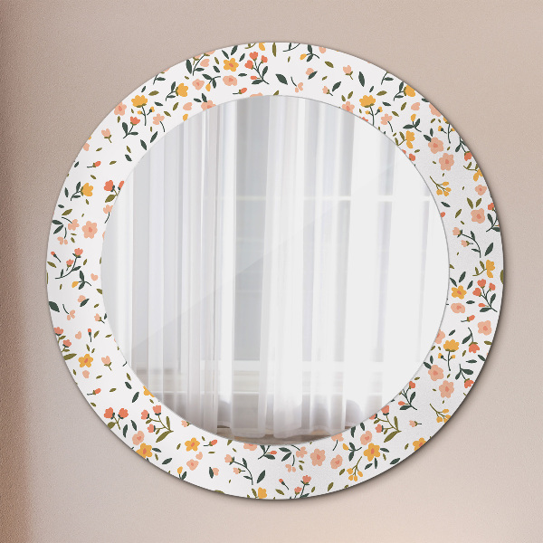 Ronde spiegel met decoratie Kleine zoete bloemen
