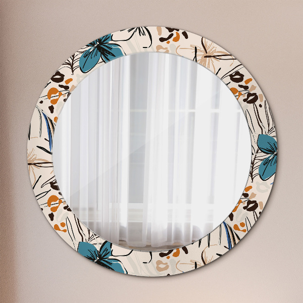 Bedrukte ronde spiegel Jungle patroon bloemen