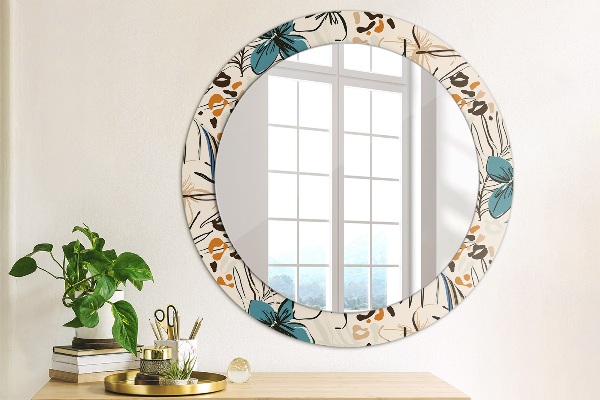Bedrukte ronde spiegel Jungle patroon bloemen