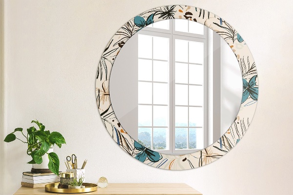 Bedrukte ronde spiegel Jungle patroon bloemen