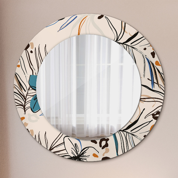 Bedrukte ronde spiegel Jungle patroon bloemen