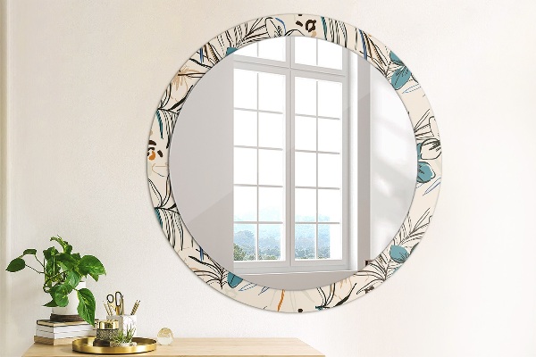 Bedrukte ronde spiegel Jungle patroon bloemen
