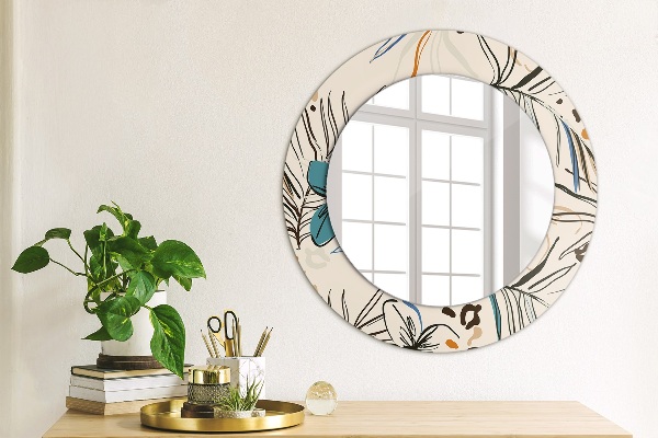 Bedrukte ronde spiegel Jungle patroon bloemen
