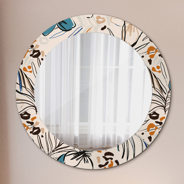 Bedrukte ronde spiegel Jungle patroon bloemen