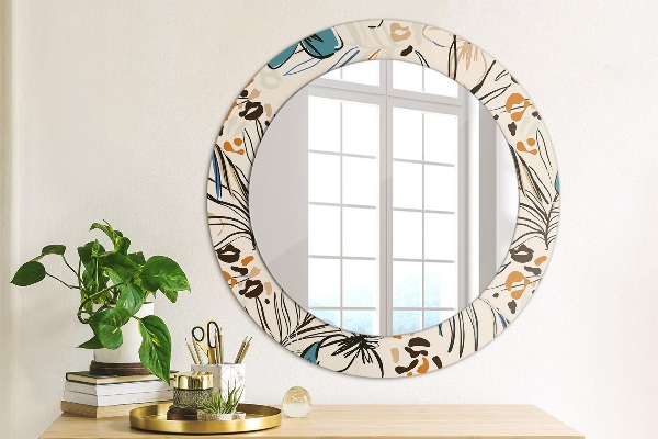 Bedrukte ronde spiegel Jungle patroon bloemen