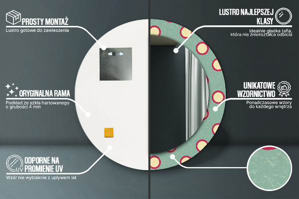 Ronde wandspiegel met print Cirkels stippen