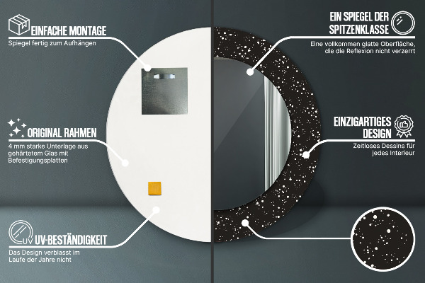 Bedrukte ronde spiegel Chaotische stippen