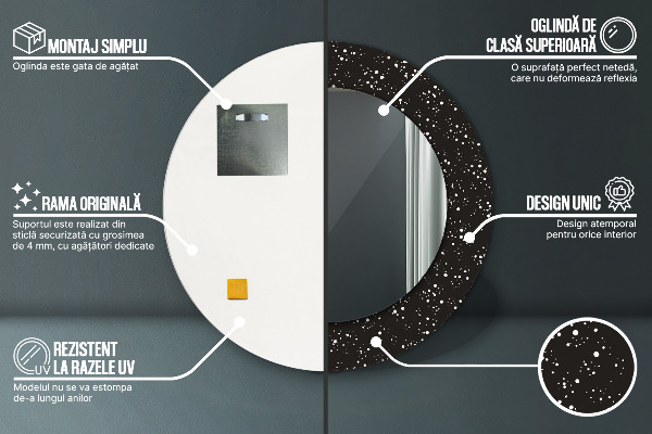 Bedrukte ronde spiegel Chaotische stippen