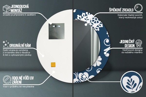 Ronde spiegel met decoratie Paisley-compositie