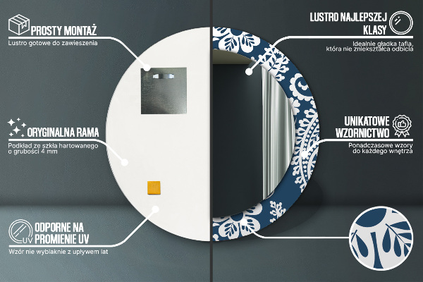 Ronde spiegel met decoratie Paisley-compositie