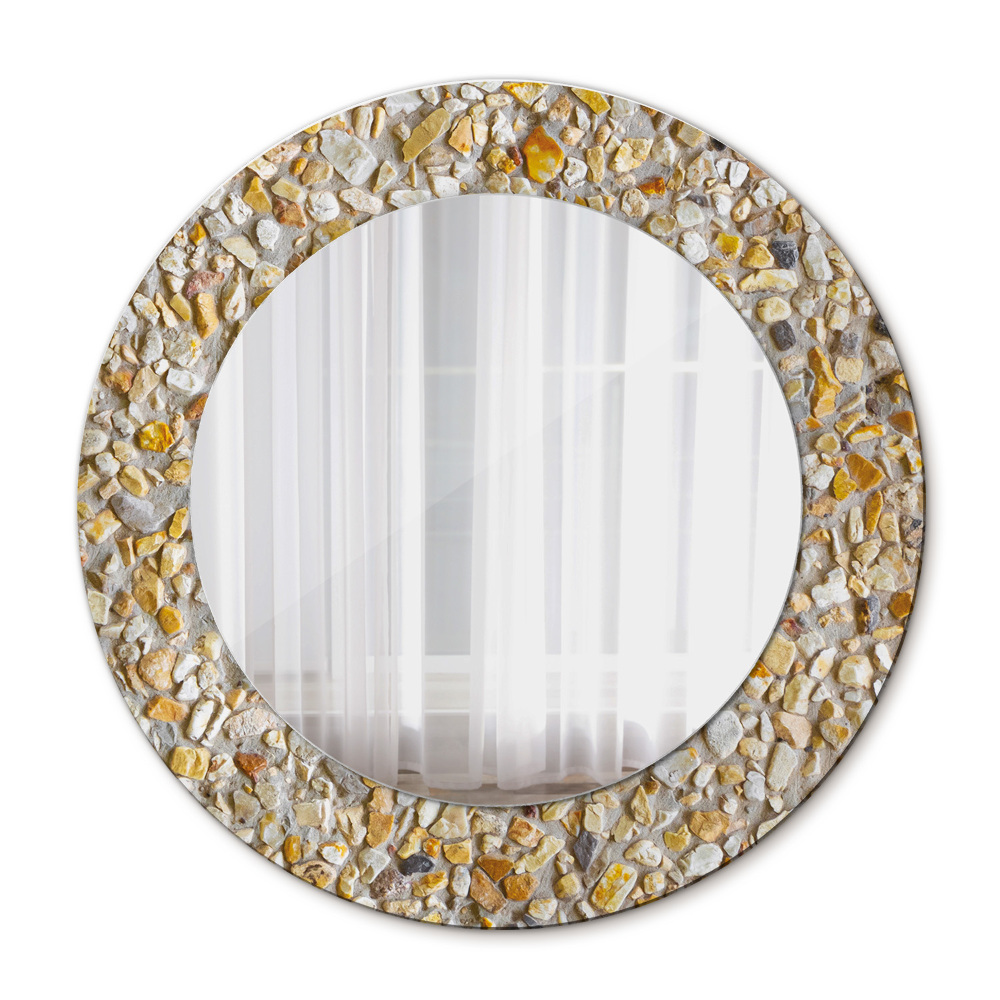 Ronde wandspiegel met print Terrazzo-patroon