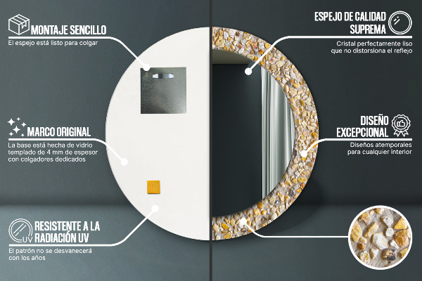 Ronde wandspiegel met print Terrazzo-patroon