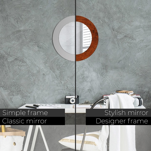 Ronde spiegel met decoratie Natuurlijk hout