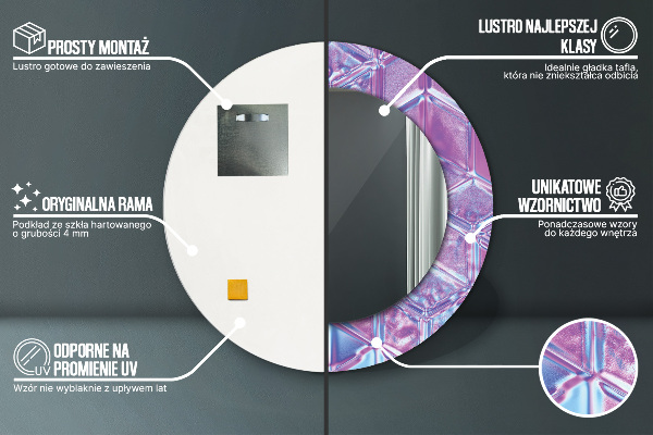 Bedrukte ronde spiegel Abstract surrealistisch