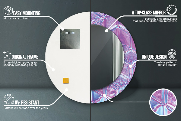 Bedrukte ronde spiegel Abstract surrealistisch