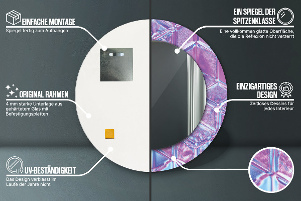 Bedrukte ronde spiegel Abstract surrealistisch