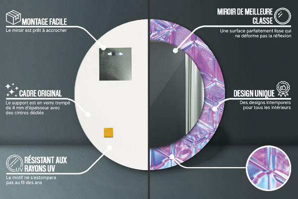 Bedrukte ronde spiegel Abstract surrealistisch