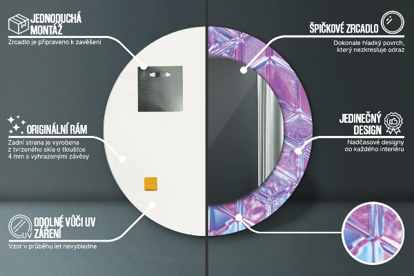 Bedrukte ronde spiegel Abstract surrealistisch