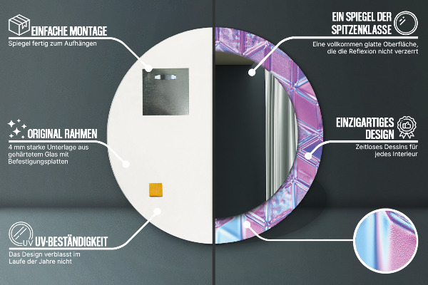 Bedrukte ronde spiegel Abstract surrealistisch