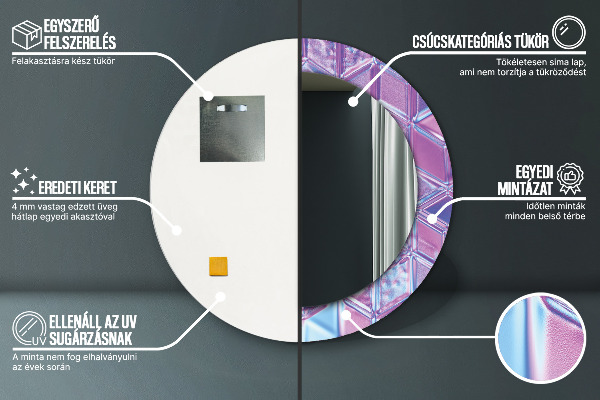 Bedrukte ronde spiegel Abstract surrealistisch