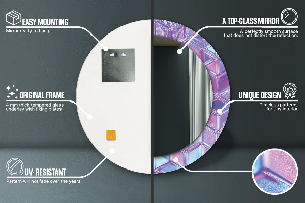 Bedrukte ronde spiegel Abstract surrealistisch