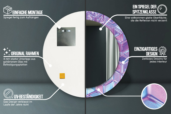 Bedrukte ronde spiegel Abstract surrealistisch