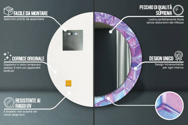 Bedrukte ronde spiegel Abstract surrealistisch